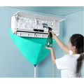 Teal fabric air conditioner waterproof cover with cleaning tools suit designed for protective and easy maintenance use