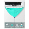 Teal pvc fabric air conditioner waterproof cover drip guard with 2-meter tube and body lanyard cleaning tools suit