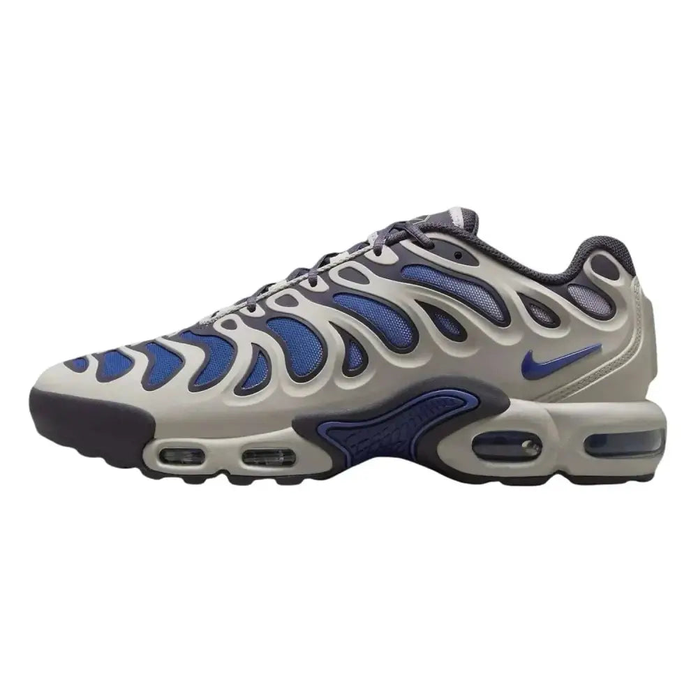 Air Max Plus Drift blue gray sneaker with flame-like pattern on upper in size 13 for casual wear and performance