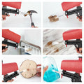 Red and black handheld air portable sandblasting gun with metallic nozzle for precise brake disc paint removal
