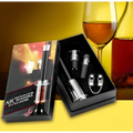 Black and silver air pump wine opener 4-piece gift set in a sleek box perfect for a wine opener gift