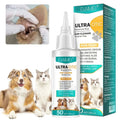 Elaimi ultra-otic advanced plus alcohol free pet ear cleaner 50ml white bottle with teal and orange label for dogs and cats