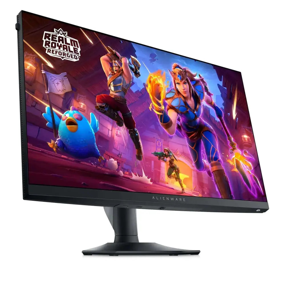 Black alienware aw2724hf ips fhd gaming monitor displaying vibrant game artwork on screen for immersive play