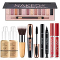 All in one makeup kit with 12 colors naked eyeshadow palette featuring soft matte and shimmer neutral tones with brush