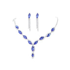 Elegant blue and silver crystal necklace set with marquise-cut stones from the amazon burst red suit crystal jewelry collection