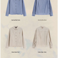 American retro casual striped cotton shirt with soft blue and neutral vertical stripes in a lightweight cotton blend