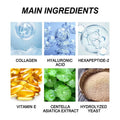 A clear blue translucent anti-aging collagen mask gel with bubbles to reduce wrinkles fine lines effectively