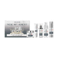 Eelhoe botoxup anti-aging kit with hyaluronic acid and ascorbic acid in sleek silver glass bottles for lightening fine lines