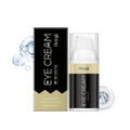 Black and gold anti aging moisturizing eye cream in a sleek pump bottle with matching box to eliminate wrinkles
