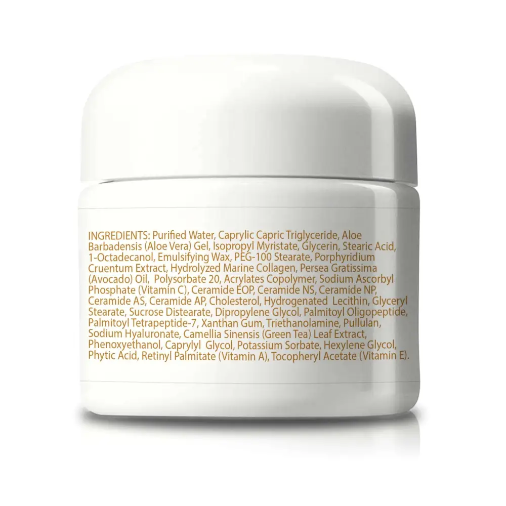White ceramic jar with matching lid labeled peaus vintesse containing vintesse anti aging moisturizing face cream