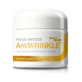 White plastic jar of peaus vintesse anti aging moisturizing face cream with gold label from true you health