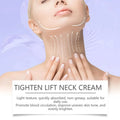 Anti-aging neck cream with silver lid, lighten lift formula smoothing fine lines, light texture, quickly absorbed non-greasy