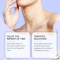 A sleek white anti-aging neck cream device with subtle grid lines and a silver lid for smoothing fine lines