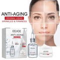 Eelhoe anti-aging skin rejuvenation water bank set with silver serum bottle and white spf 30 cream jar for fading wrinkles