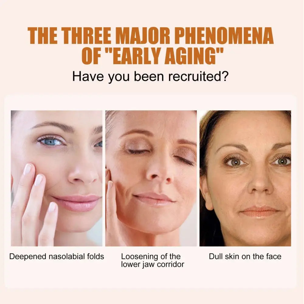 Image showing deepened nasolabial folds loosening lower jaw corridor and dull skin for anti-aging whitening vitamin c care solution 30ml
