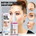 West&month botox serum in clear glass bottle with white dropper cap containing pink anti-wrinkle skin care lifting solution
