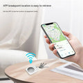 White rectangular apple bluetooth locator pet tracking device with circular button and keychain attachment