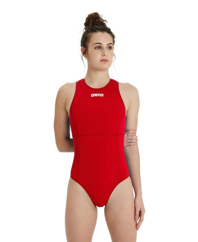 ARENA Womens Standard Team Swimsuit Waterpolo Solid Red - White 30 - Royalessencelux