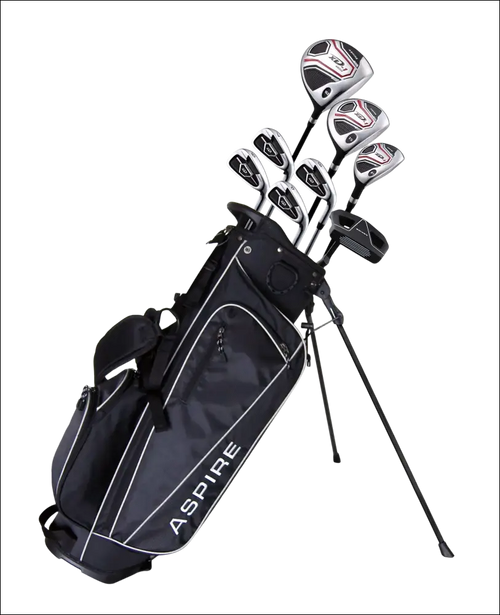 Aspire XD1 teenager golf set with black and white golf bag and silver black pink club heads for luxury women’s fashion golf set