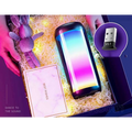 A sleek cylindrical led wireless bluetooth speaker with vibrant blue to pink ambient light gaming display