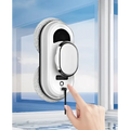 White and gray self-adhesive automatic high altitude cleaning machine with sleek oval-shaped design and circular handle