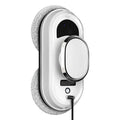 White automatic high altitude cleaning machine with sleek oval-shaped design and soft gray microfiber cleaning pads