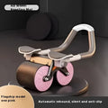 Pink and gold automatic rebound abdominal wheel with kneeling mat designed for effective core workouts