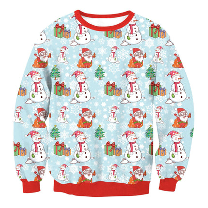 Autumn Winter Fashion Ugly Christmas Sweater Santa Elf Funny Pullover Womens Mens Print Sweaters Tops Clothing - Royalessencelux