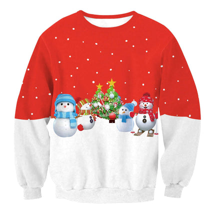 Autumn Winter Fashion Ugly Christmas Sweater Santa Elf Funny Pullover Womens Mens Print Sweaters Tops Clothing - Royalessencelux