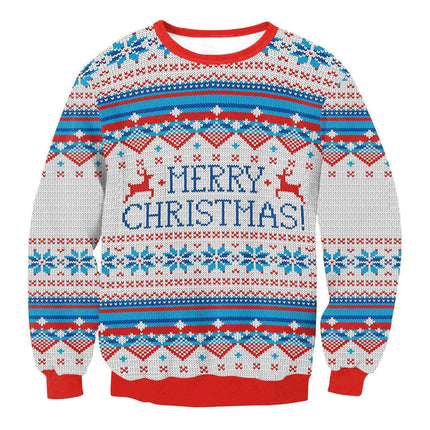Autumn Winter Fashion Ugly Christmas Sweater Santa Elf Funny Pullover Womens Mens Print Sweaters Tops Clothing - Royalessencelux