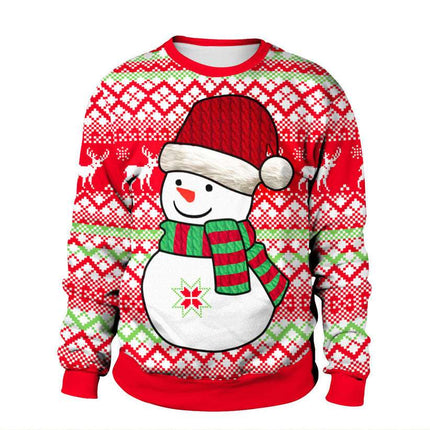Autumn Winter Fashion Ugly Christmas Sweater Santa Elf Funny Pullover Womens Mens Print Sweaters Tops Clothing - Royalessencelux