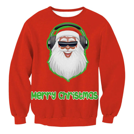 Autumn Winter Fashion Ugly Christmas Sweater Santa Elf Funny Pullover Womens Mens Print Sweaters Tops Clothing - Royalessencelux