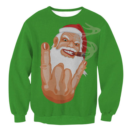 Autumn Winter Fashion Ugly Christmas Sweater Santa Elf Funny Pullover Womens Mens Print Sweaters Tops Clothing - Royalessencelux