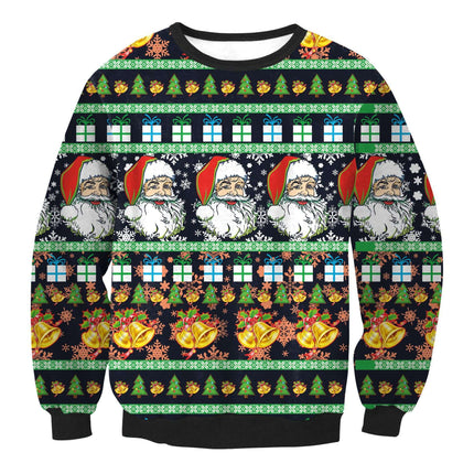 Autumn Winter Fashion Ugly Christmas Sweater Santa Elf Funny Pullover Womens Mens Print Sweaters Tops Clothing - Royalessencelux