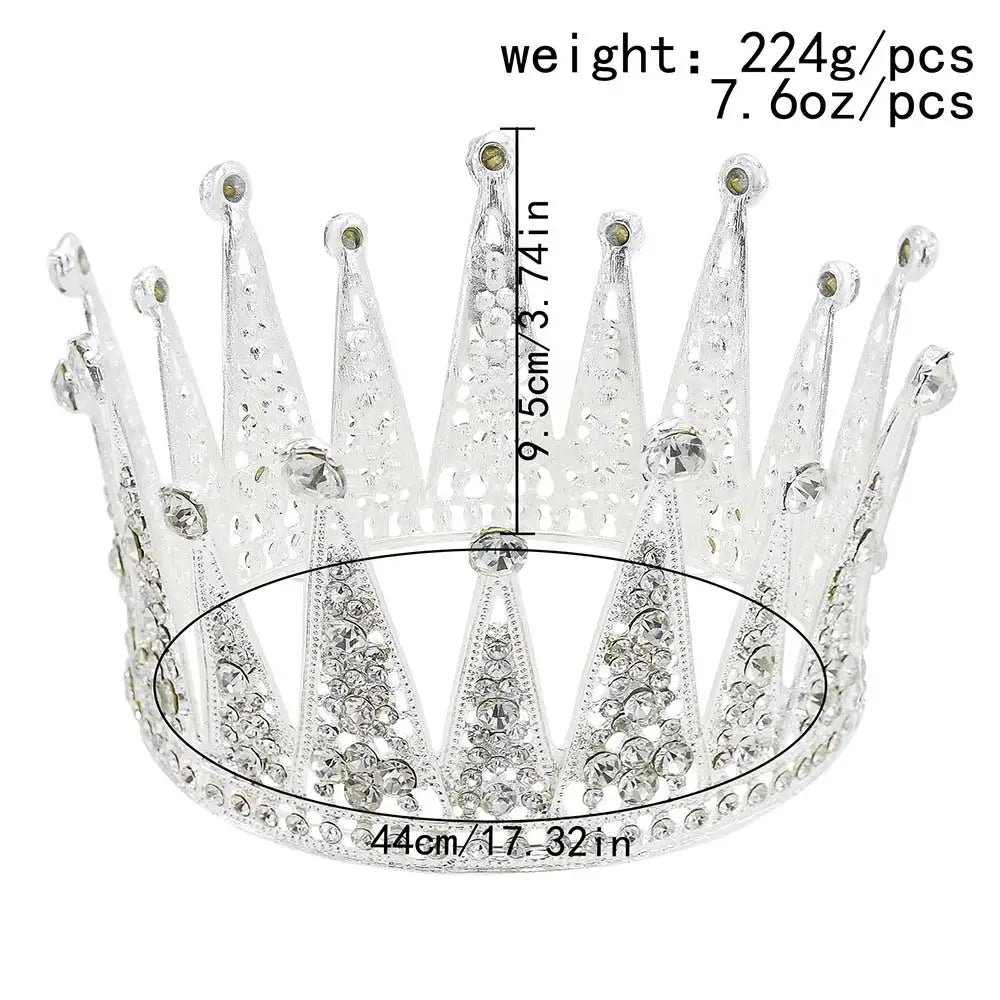 Silver tiara fashion bridal hair accessory featuring sparkling rhinestones and intricate lace-like cutouts made of alloy for elegant bridal hair accessories.