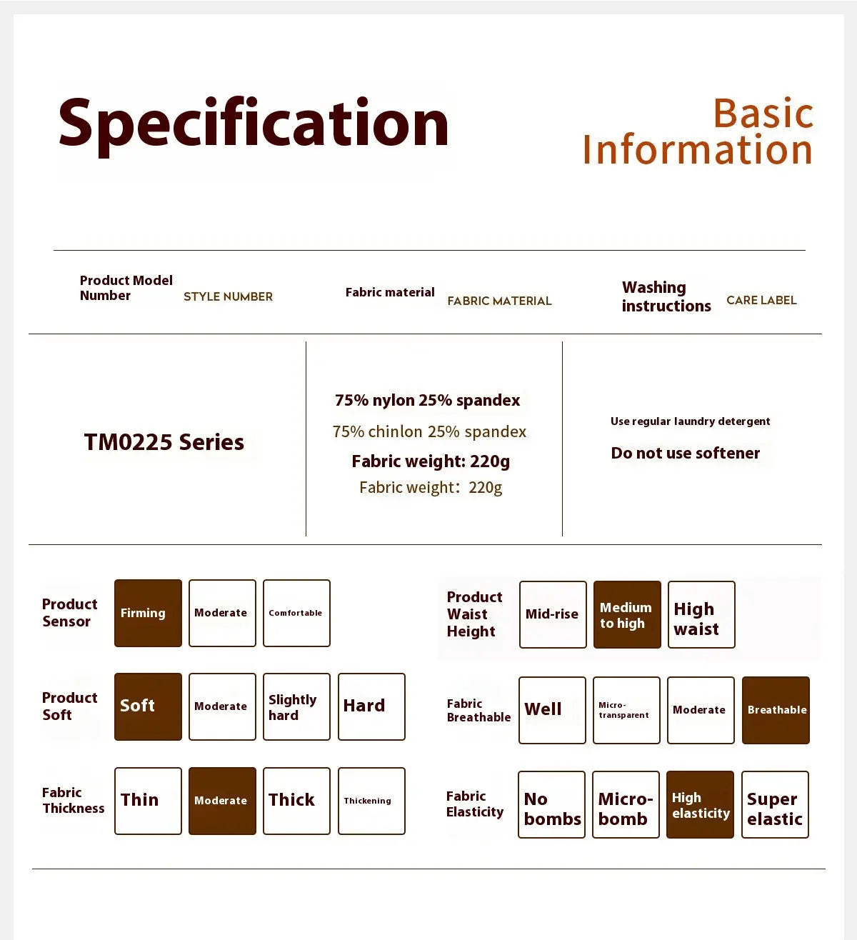 maroon tm0225 series high waist sports suit outdoor made from 75% nylon and 25% spandex fabric with moderate softness and breathable properties designed for outdoor running nude use.