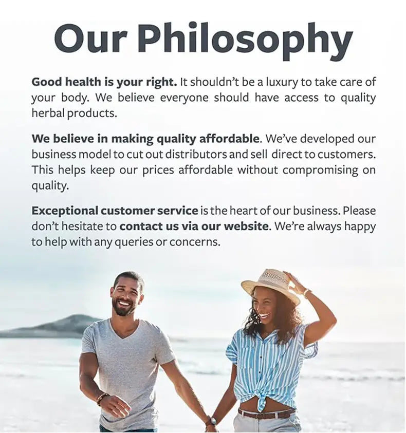 A smiling couple walking hand-in-hand on a beach wearing casual summer attire illustrates the healthy lifestyle benefits of black seed oil capsules.