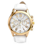 Unisex waterproof quartz watch with 3.8cm dial – White
