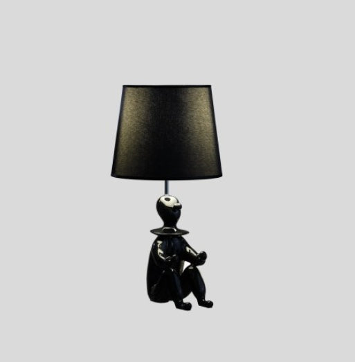 Black modern clown resin table lamp with phone holder – view 2