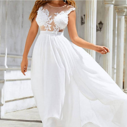 Chiffon Lace Trailing Wedding Large Swing Dress - Royalessencelux