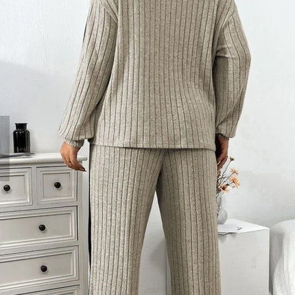 Casual Suit Women's Sweater Wide Leg Pants Two-piece Set - Royalessencelux