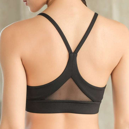 Back Mesh Triangle Push Up Sports Bra Top Fitness Racerback Bras Women Gym Sport Top Padded Yoga Bras Running Underwrar - Royalessencelux