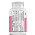 White plastic supplement bottle showing the back label with nutritional information of balance women’s multivitamins for immune function with nettle root