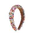 Baroque colorful headband with a vibrant design adorned with sparkling multicolored gemstones and beads