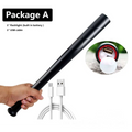 Black baseball bat powerbank led bulbs flashlight torch with built-in battery and usb charging port