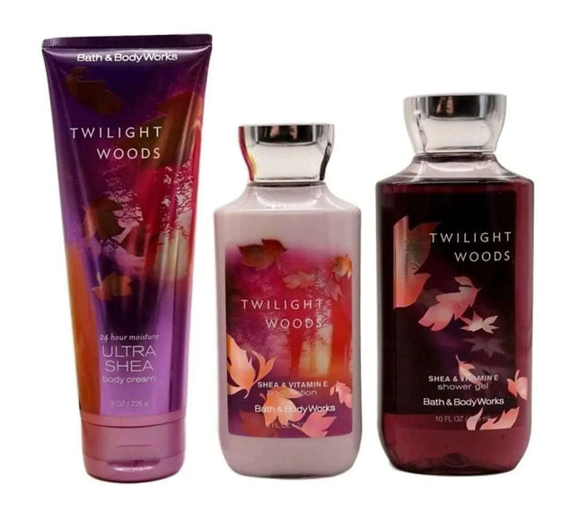 Bath & Body Works Ultra Shea Body Cream Body Lotion Shower Gel Twilight Woods Bundle (3 - Pack) - Royalessencelux