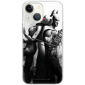 Clear thermoplastic polyurethane phone case showing black-and-white batman catwoman iphone 13 design on back side