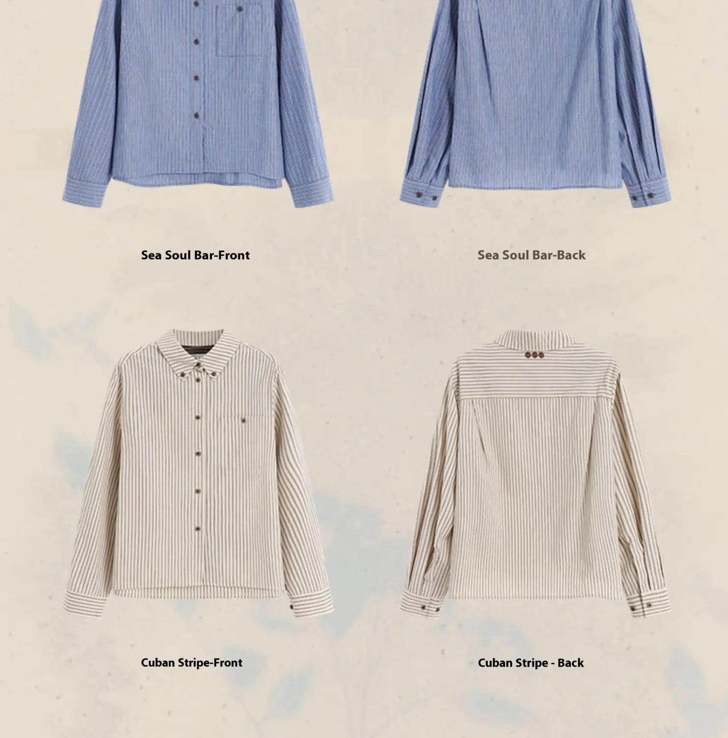 Blue and white striped long-sleeved button-up american retro casual cotton shirt with a classic collar for retro casual fashion and casual fashion classic looks