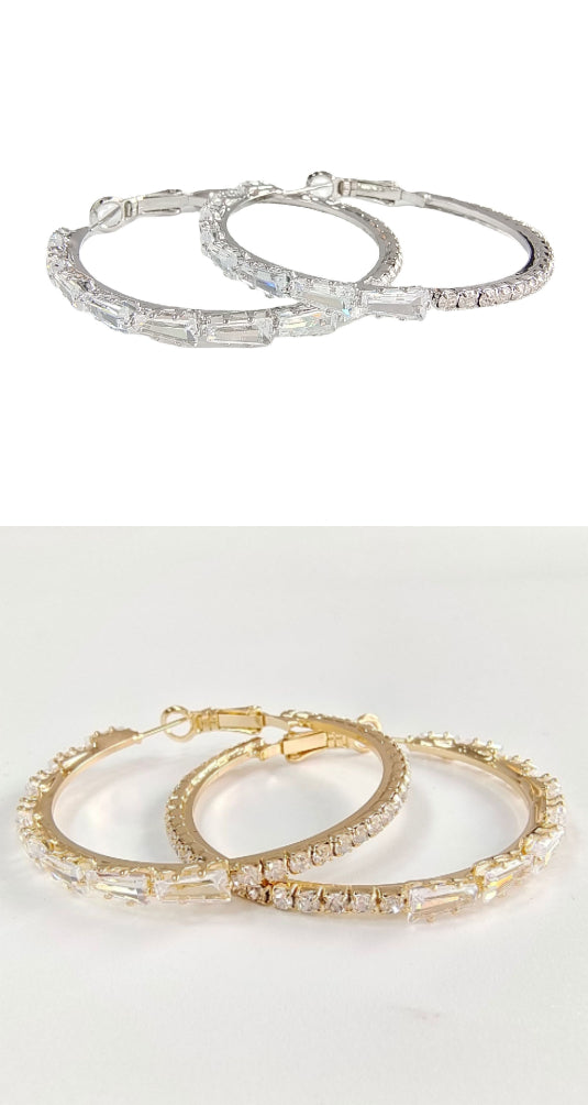 Statement Zircon Hollow Earrings for Women Gold or Silver Tone Vintage Style