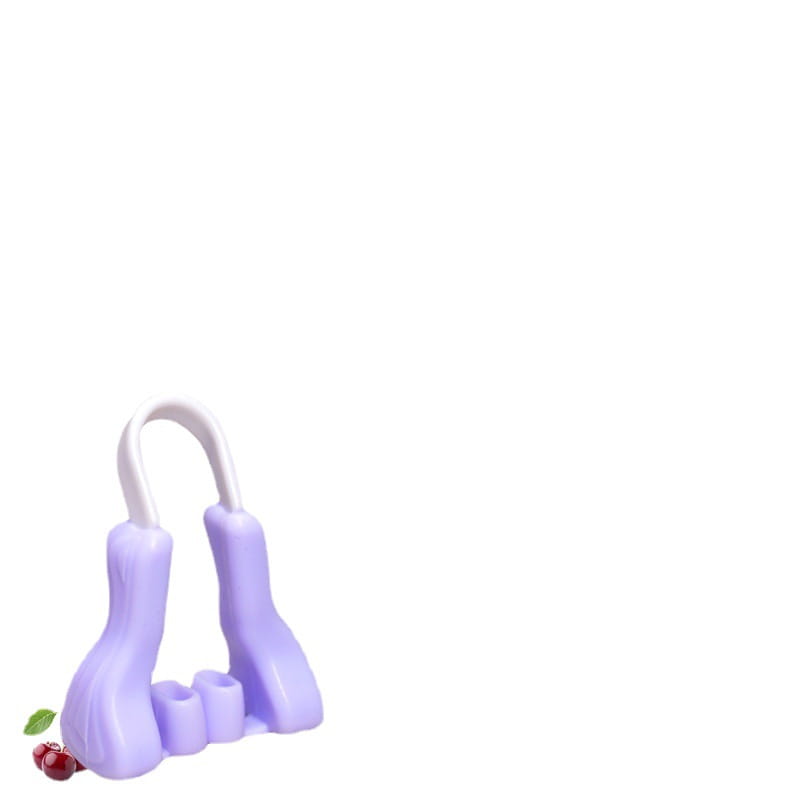 Purple silicone nose reshaping clip featuring a purple plastic nasal dilator with a white handle for effective nose reshaping.